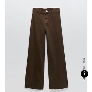 Zara Women THE MARINE STRAIGHT JEANS sz 8 brown